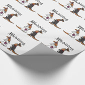 Funny Kangaroo Bride en Groom Wedding Design Cadeaupapier (Hoek)