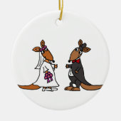 Funny Kangaroo Bride en Groom Wedding Design Keramisch Ornament (Voorkant)