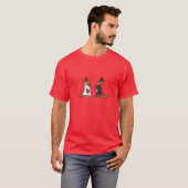 Funny Kangaroo Bride en Groom Wedding Design T-shirt (Voorkant volledig)