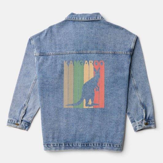 Funny Kangaroo Costume Denim Jacket (Achterkant)