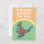 Funny kangaroo en uitnodiging tot cartoon van koal (Achterkant)