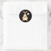 Funny Kangaroo Wearing Sungles Playing Badminton  Ronde Sticker (Tas)