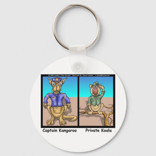 Funny Kangaroos & Koala Funny Cartoon Gifts T - sh Sleutelhanger (Voorkant)