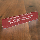 Funny Kantoor Complaint Naambordje (Zijkant)