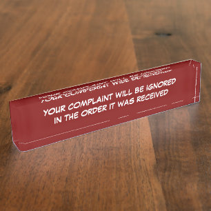 Funny Kantoor Complaint Naambordje