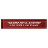 Funny Kantoor Complaint Naambordje (Voorkant)