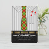 Funny Kantoor kerstparty uitnodiging (Staand voorkant)