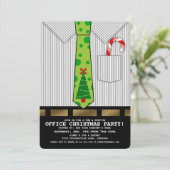 Funny Kantoor kerstparty uitnodiging (Staand voorkant)