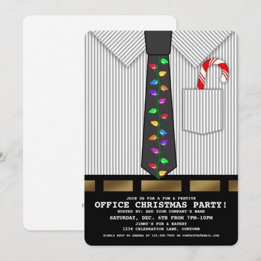 Funny Kantoor kerstparty uitnodiging (Voorkant / Achterkant)