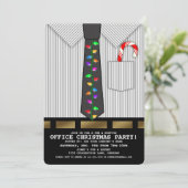 Funny Kantoor kerstparty uitnodiging (Staand voorkant)