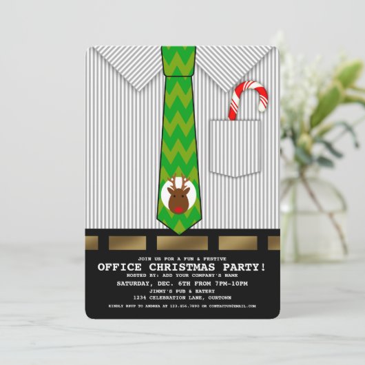 Funny Kantoor Kerstparty uitnodigingen (Staand voorkant)