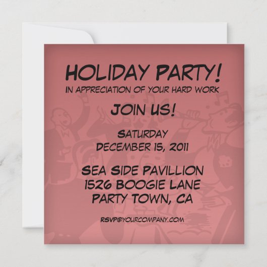 Funny Kantoor Party Kaart (Achterkant)