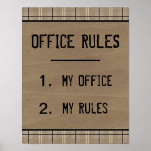 Funny Kantoor Rules Poster