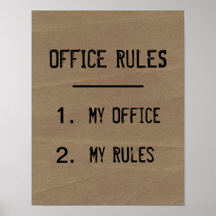 Funny Kantoor Rules Poster
