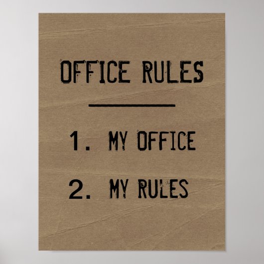 Funny Kantoor Rules Poster (Voorkant)