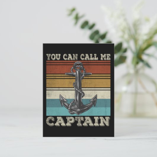 Funny Kapitein Sailboot Humor Anchor Sailor Briefkaart (Staand voorkant)