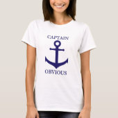 Funny "Kapitein Vrouw" & Anchor T-shirt (Voorkant)