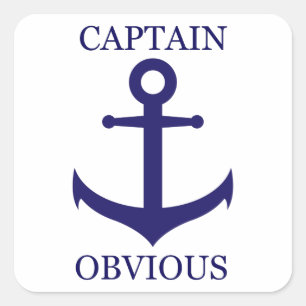 Funny "Kapitein Vrouw" & Anchor Vierkante Sticker