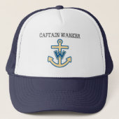 Funny "Kapitein Wanker" Trucker Pet (Voorkant)