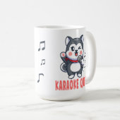 Funny Karaoke Gift Hondenliefhebber Siberian Husky Koffiemok (Voorkant rechts)