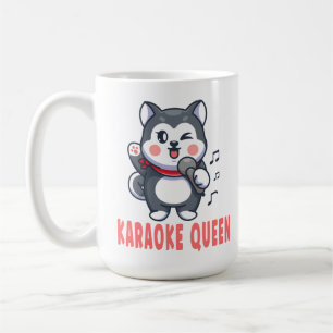 Funny Karaoke Gift Hondenliefhebber Siberian Husky Koffiemok