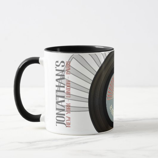 Funny Karaoke King Retro Vinyl Record Mok (Links)