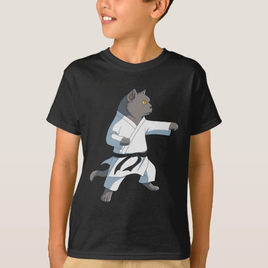 Funny Karate British Shorthair Cat T-shirt (Voorkant)
