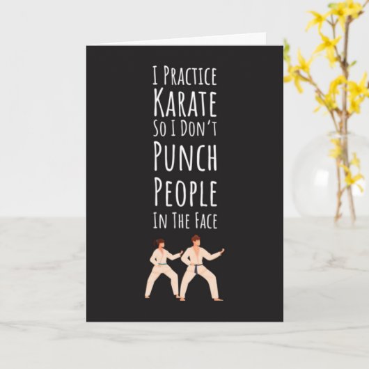 Funny Karate Cards Joke Humor Martial Arts Sarcasm Kaart (Gele Bloem)