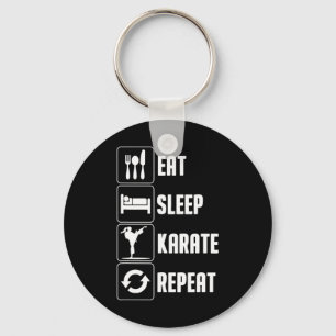 Funny Karate Design for Men Women Eat Sleep Karate Sleutelhanger