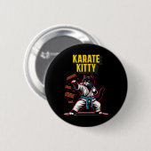 Funny Karate Kat - Martial Arts Feline Champion Ronde Button 5,7 Cm (Voorkant /achterkant)