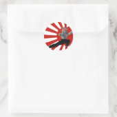 Funny Karate Kitten cadeautjes Ronde Sticker (Tas)