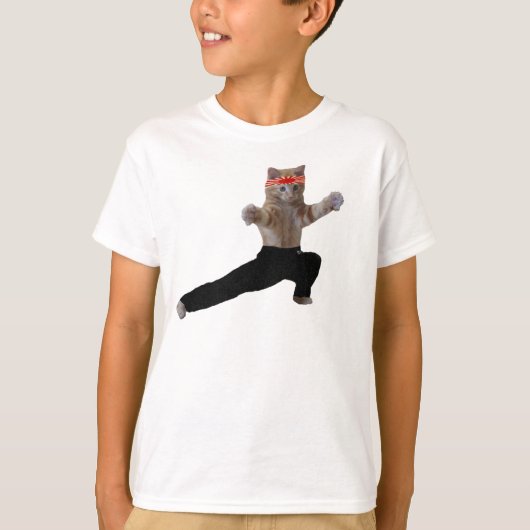 Funny Karate Kitten T-shirt (Voorkant)