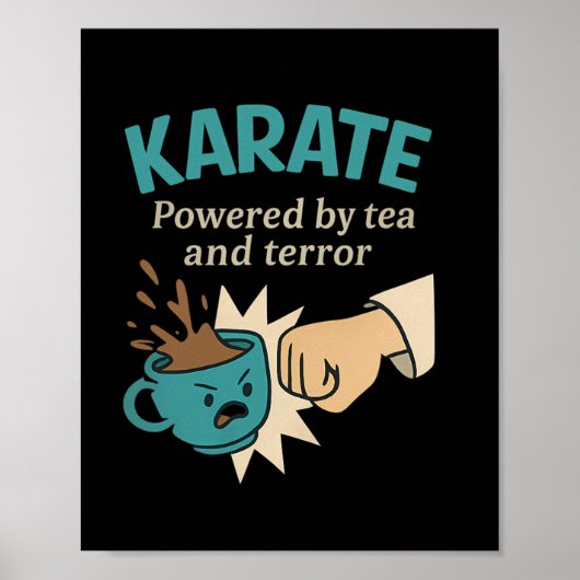 Funny Karate Martial Humor Powered Poster (Voorkant)
