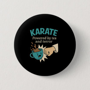Funny Karate Martial Humor Powered Ronde Button 5,7 Cm