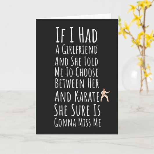 Funny Karate Men Cards Martial Arts For Him Boys Kaart (Gele Bloem)