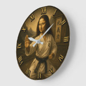 Funny Karate Mona Lisa Martial Arts Sensei gift Grote Klok (Hoek)