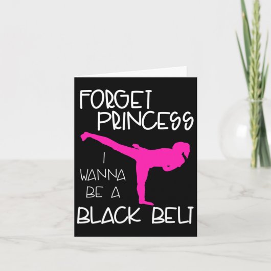 Funny Karate Shirt Girl Black Belt Martial Arts Gi Kaart (Voorkant)