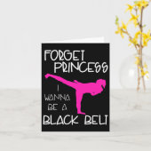 Funny Karate Shirt Girl Black Belt Martial Arts Gi Kaart (Gele Bloem)