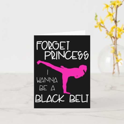 Funny Karate Shirt Girl Black Belt Martial Arts Gi Kaart (Gele Bloem)