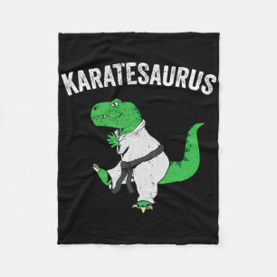 Funny Karate T Rex Dinosaur Cute Dino Martial Arts Fleece Deken