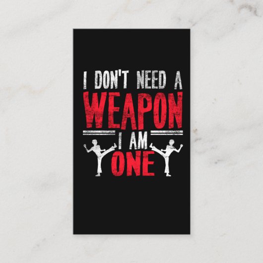 Funny Karate Taekwondo Joke Martial Arts Humor Visitekaartje (Voorkant)