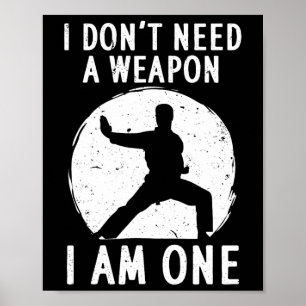 Funny Karate voor mannen Karate Black Belt Marti Poster