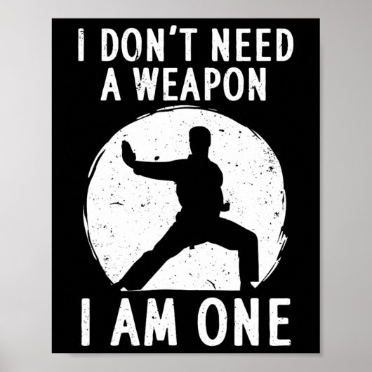 Funny Karate voor mannen Karate Black Belt Marti Poster (Voorkant)