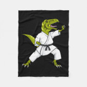 Funny Karatesaurus T-rex Dinosaur Karate Samurai D Fleece Deken (Voorkant)