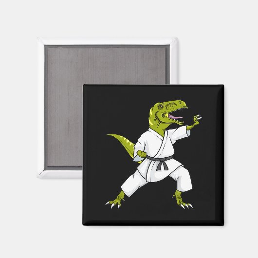 Funny Karatesaurus T-rex Dinosaur Karate Samurai D Magneet (Voorkant / Achterkant)