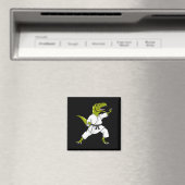 Funny Karatesaurus T-rex Dinosaur Karate Samurai D Magneet (Insitu (Vaatwasser))