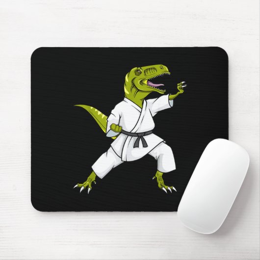 Funny Karatesaurus T-rex Dinosaur Karate Samurai D Muismat (Met muis)