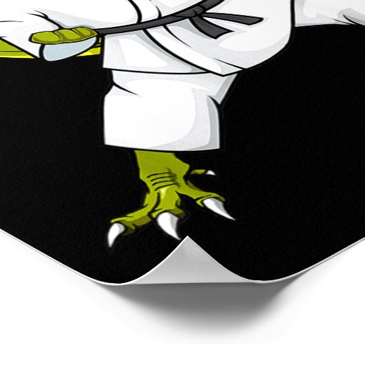 Funny Karatesaurus T-rex Dinosaur Karate Samurai D Poster (Hoek)