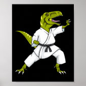 Funny Karatesaurus T-rex Dinosaur Karate Samurai D Poster (Voorkant)