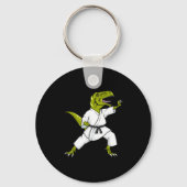 Funny Karatesaurus T-rex Dinosaur Karate Samurai D Sleutelhanger (Voorkant)